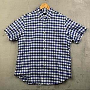 Ralph Lauren Casual Blue Checkered Gingham Button Down Shirt. Size XL.